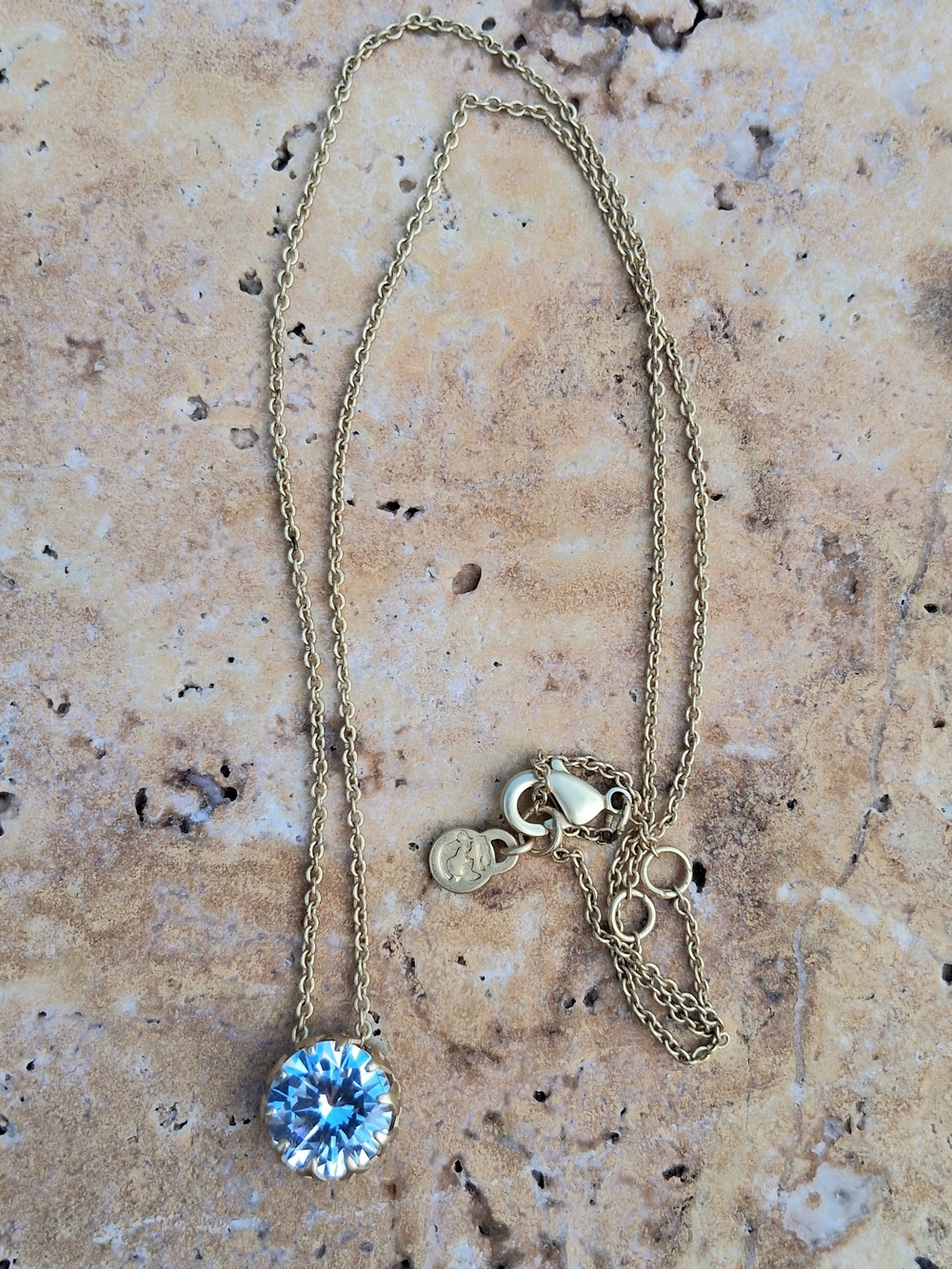 Premier Designs Gold Necklace with Crystal Solitaire Pendant